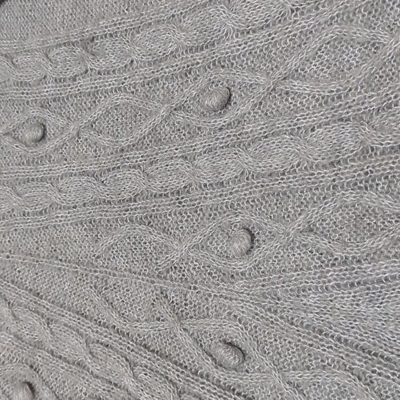 Prana Grey Shelby Poncho Sweater Wool Blend with Fringe - Picture 4 of 9